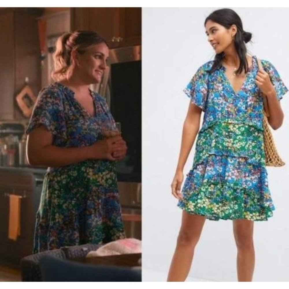 Floral V-Neck Ruffle Dress